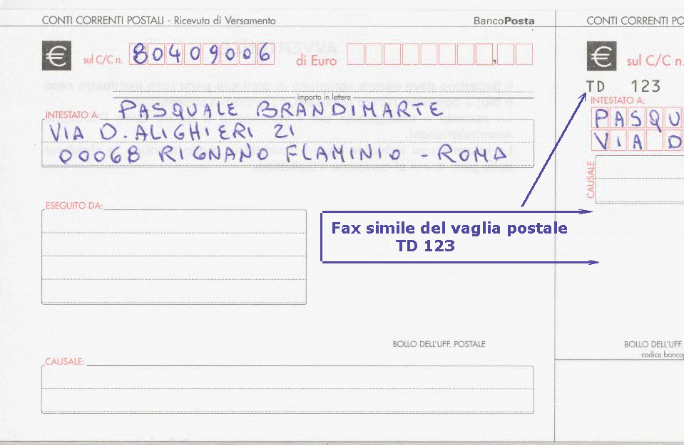 vaglia postale double